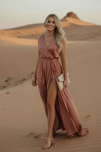 edith boho dress red