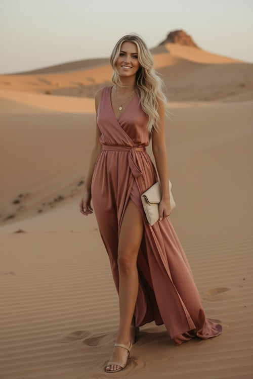 edith boho dress red