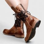 Studded Lace-Up Mid-Calf Leather Boots for Women image 10