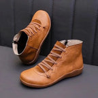 Women's Leather Lace-Up Ankle Boots with Comfort Sole image 12