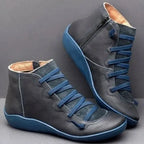 Women's Leather Lace-Up Ankle Boots with Comfort Sole image 13