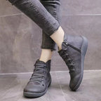 Women's Leather Lace-Up Ankle Boots with Comfort Sole image 9